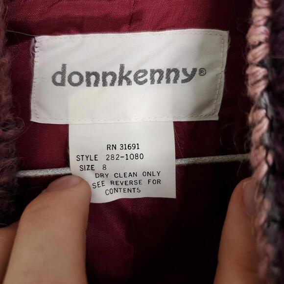 Donnkenny Jacket Womens 8 Chunky Knit Colorful One Button Stand Collar Event - Picture 6 of 8